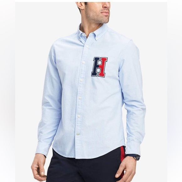 NWOT Tommy Hilfiger Men's New England Logo Button Shirt XXL - Picture 9 of 10